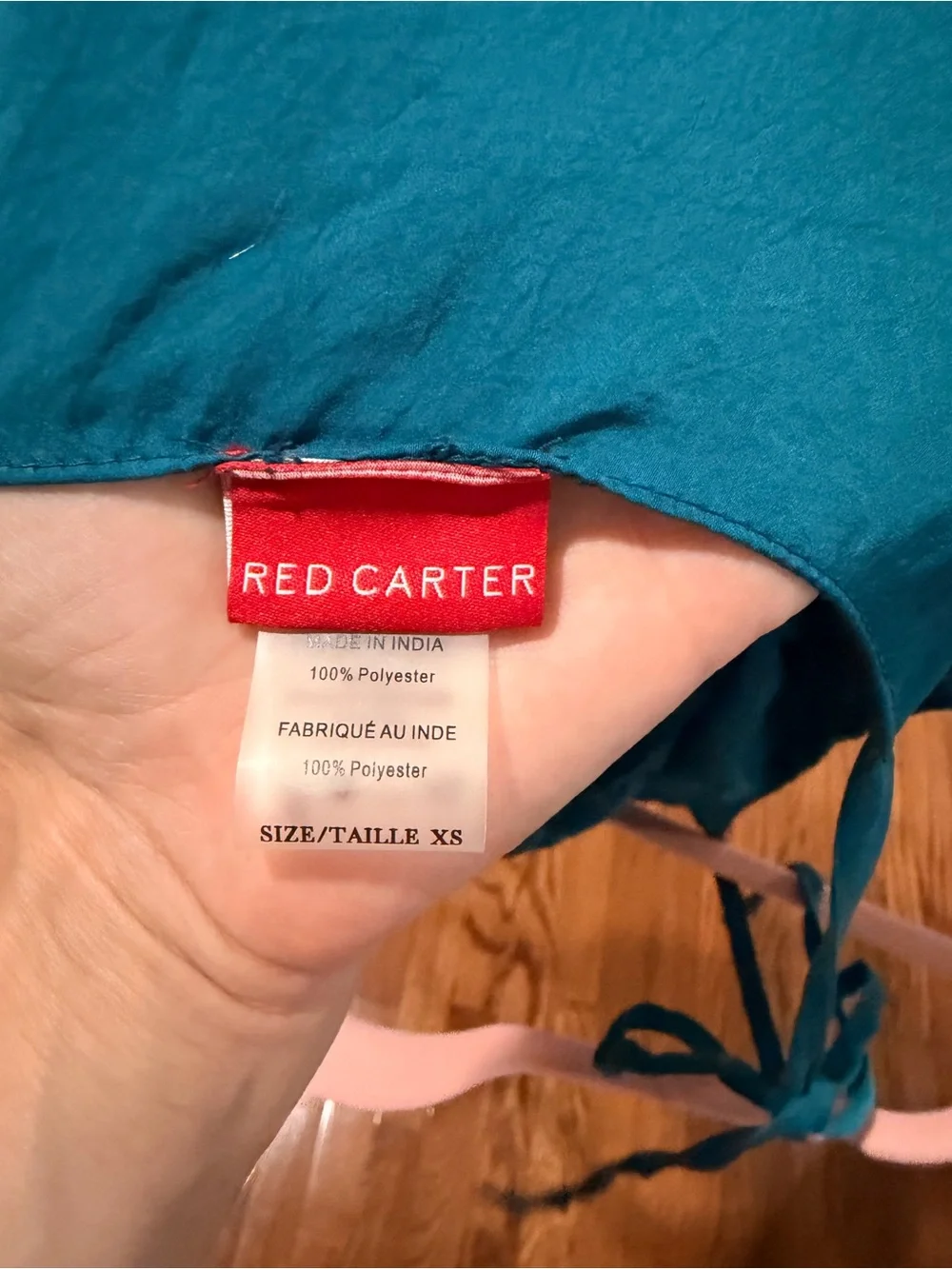 NWOT Red Carter Teal Tie-Shoulder Smocked Peplum Camisole Coverup